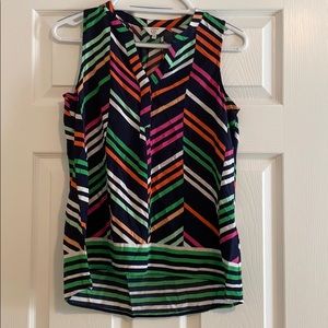 Sleeveless Stripe Printed Blouse